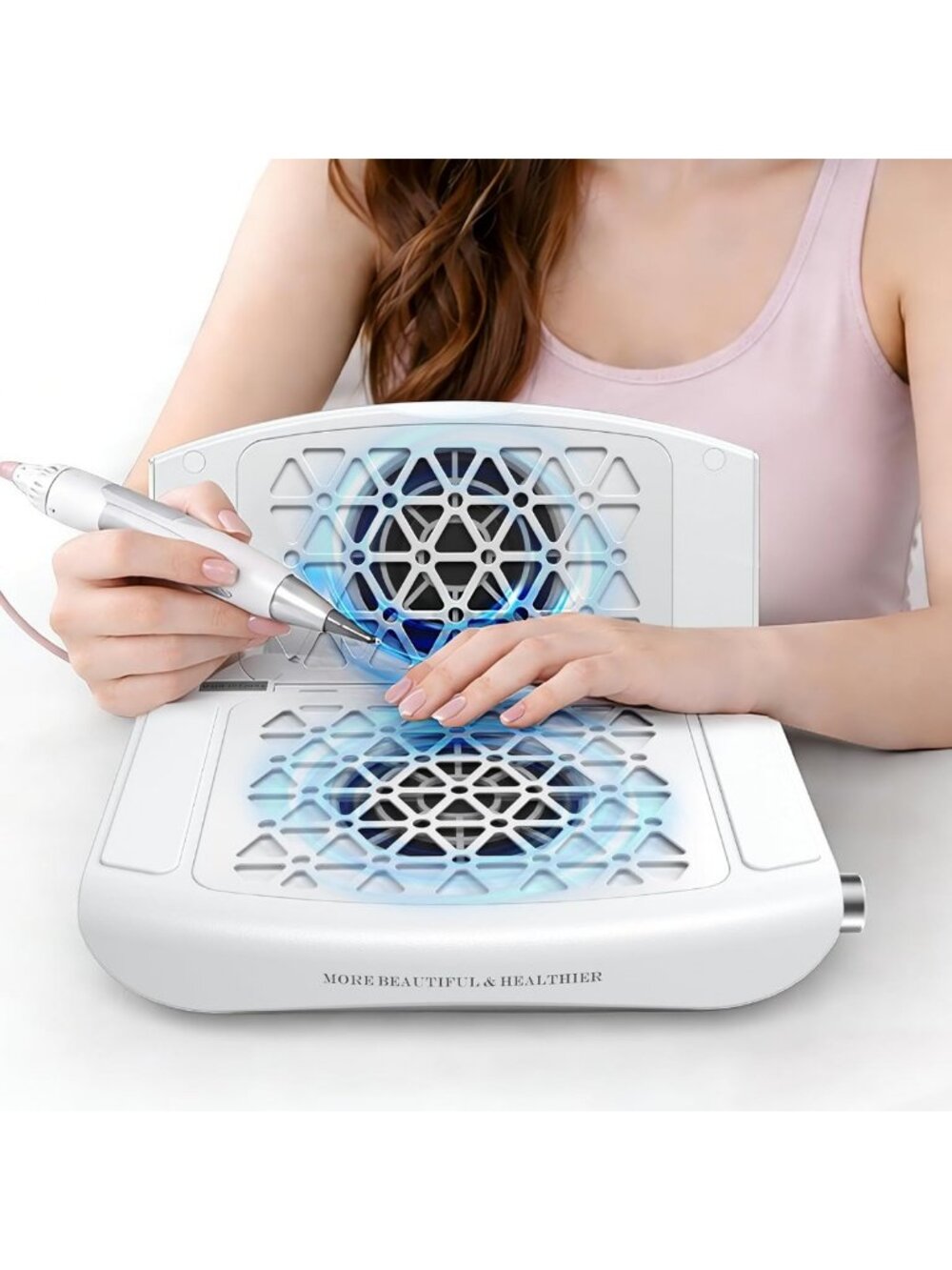 Professional Nail Dust Collector Vacuum Fan - Foldable, 2800PA for Manicure